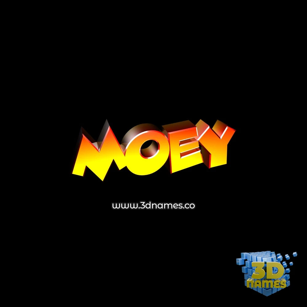 moey in Black Background style - 3D name wallpaper