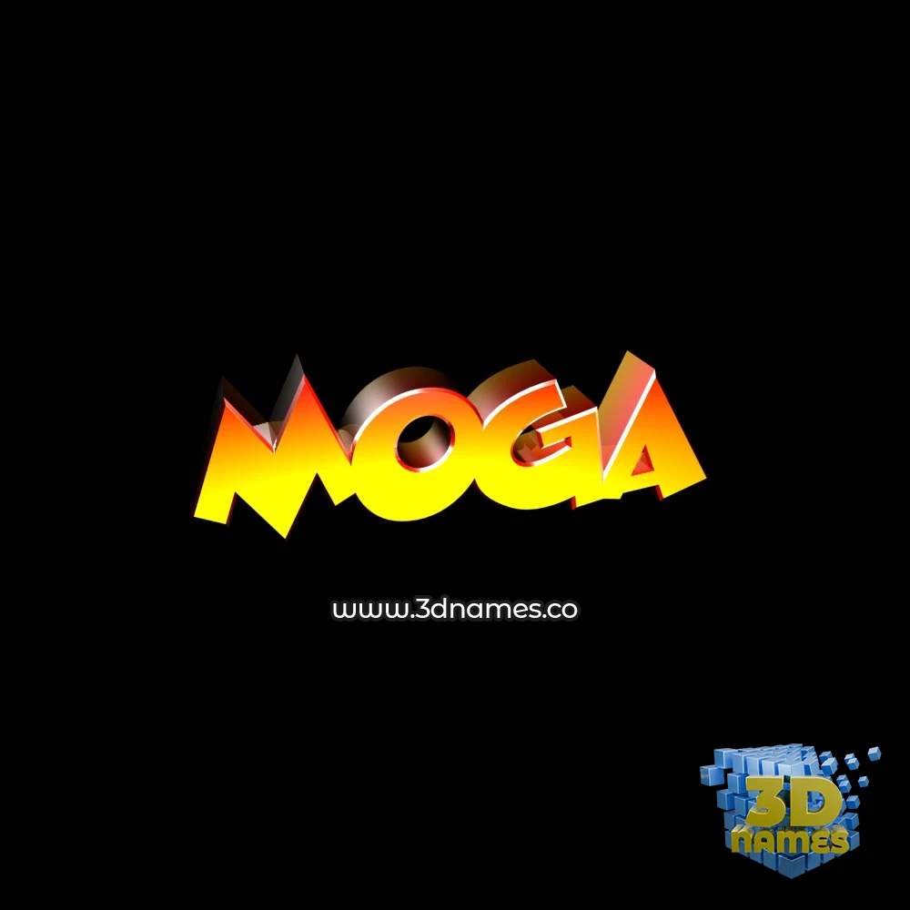 moga in Black Background style - 3D name wallpaper