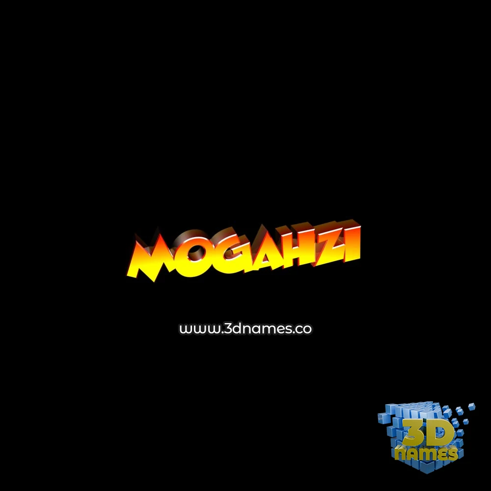 mogahzi in Black Background style - 3D name wallpaper