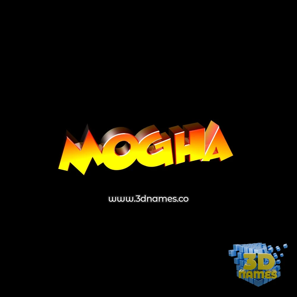 mogha in Black Background style - 3D name wallpaper