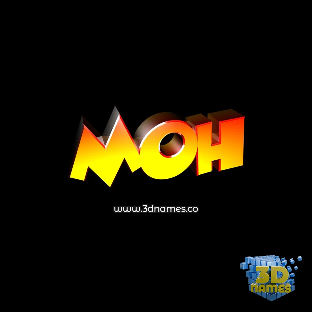 moh in Black Background style - 3D name wallpaper