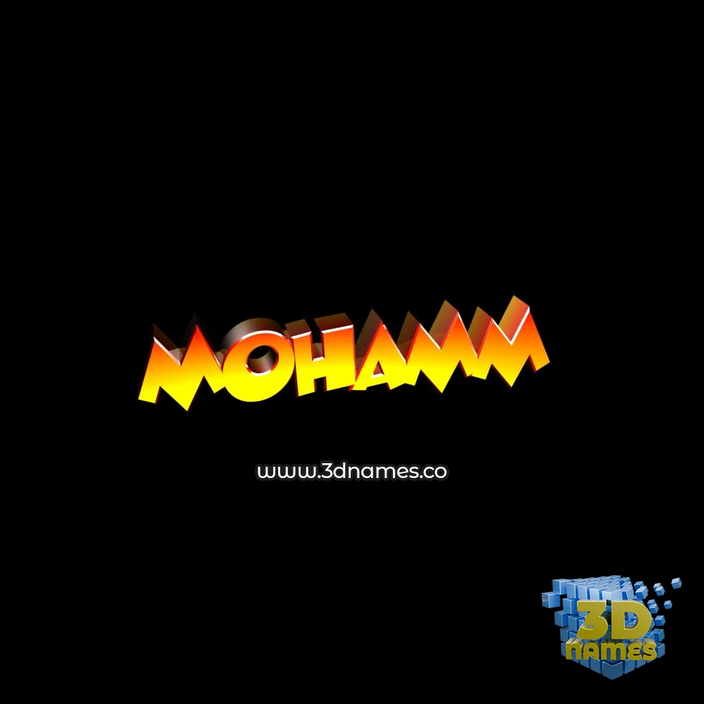 mohamm in Black Background style - 3D name wallpaper
