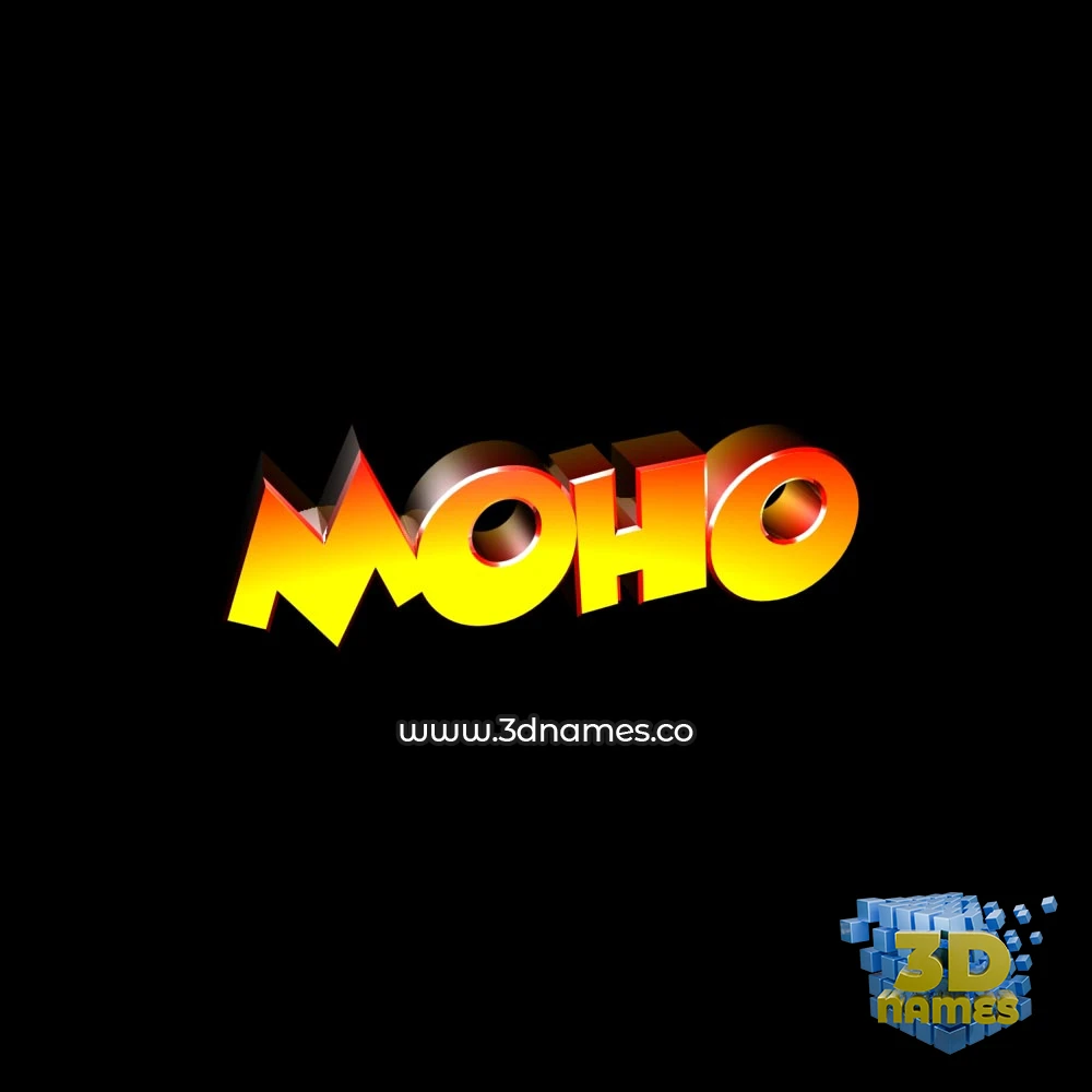 moho in Black Background style - 3D name wallpaper