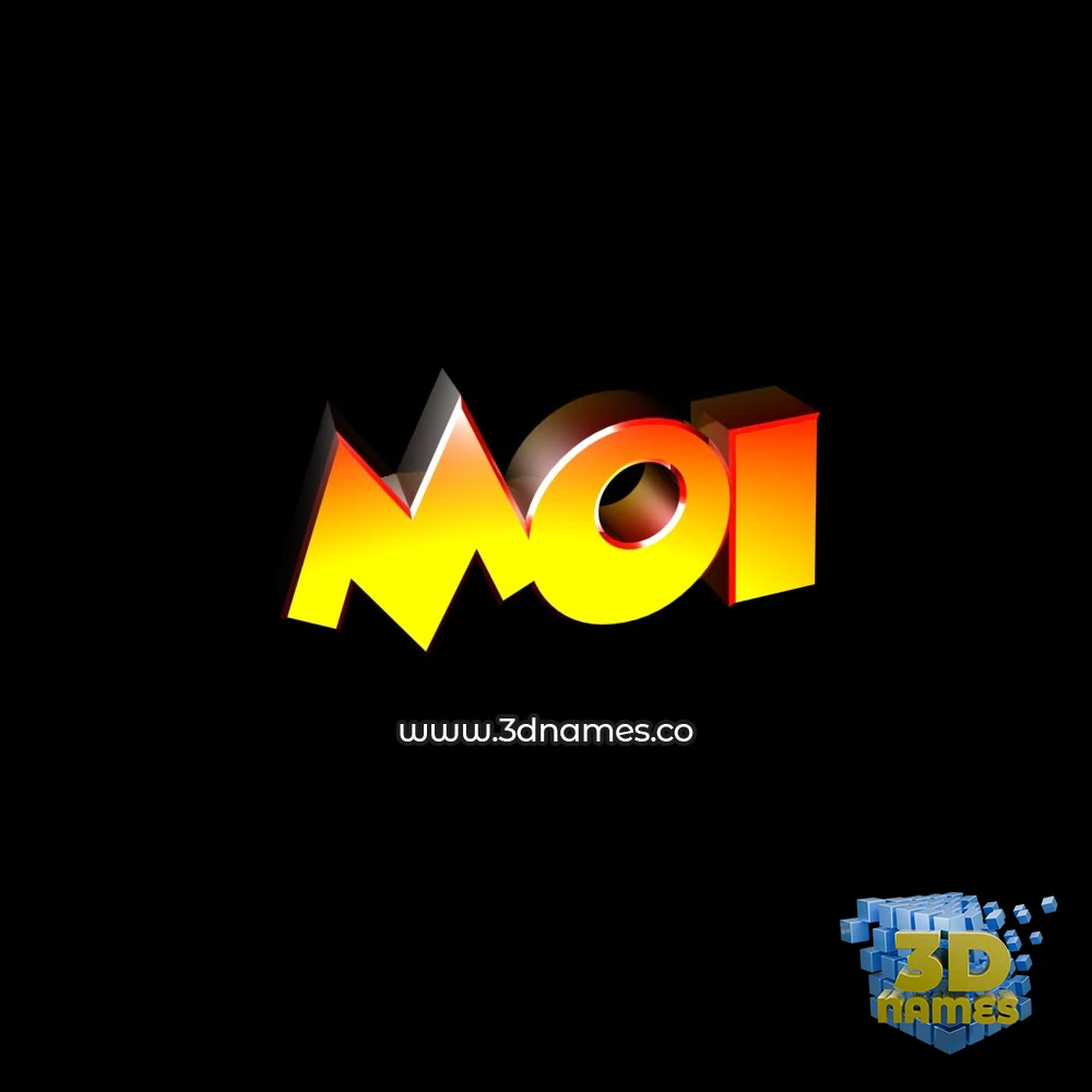 moi in Black Background style - 3D name wallpaper