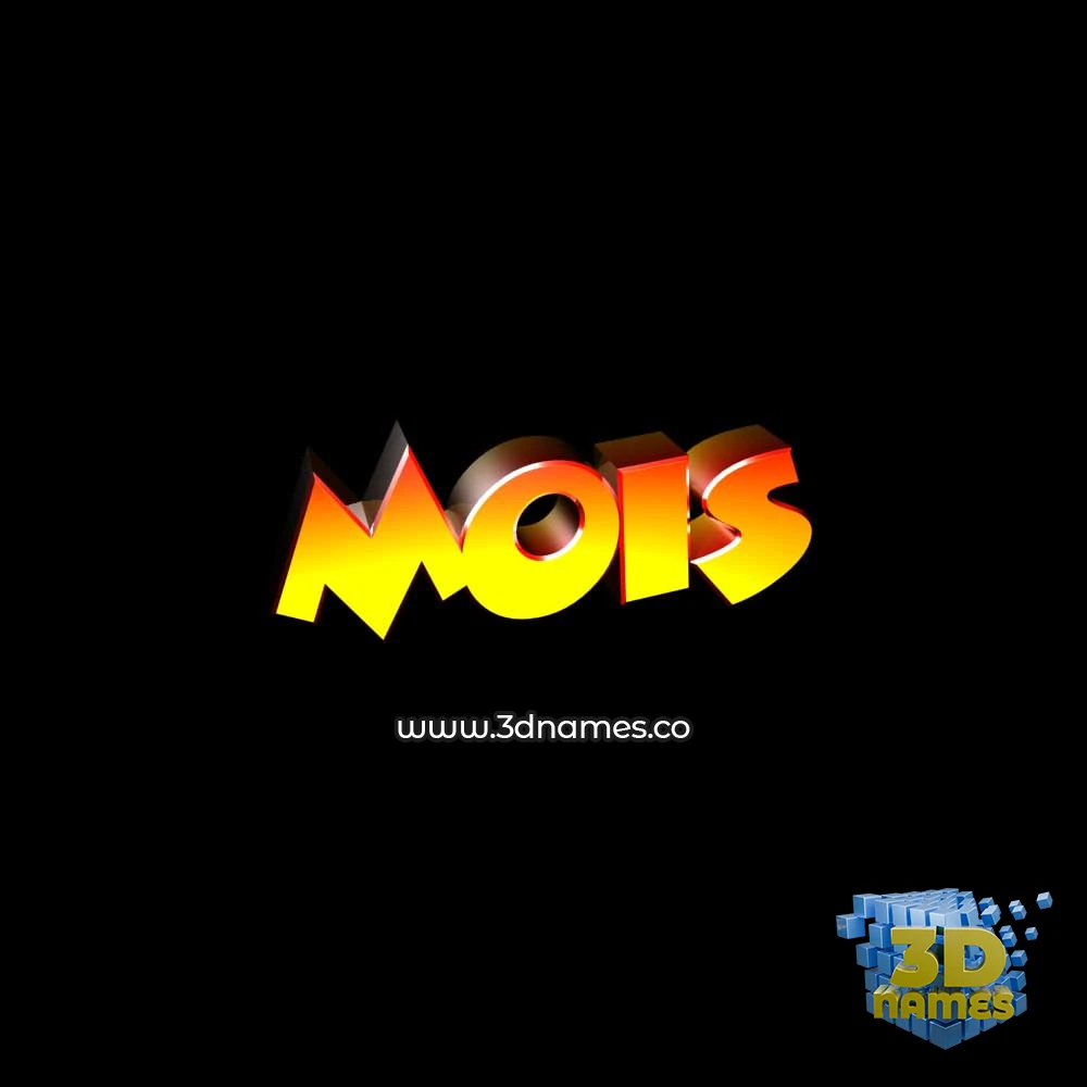 mois in Black Background style - 3D name wallpaper