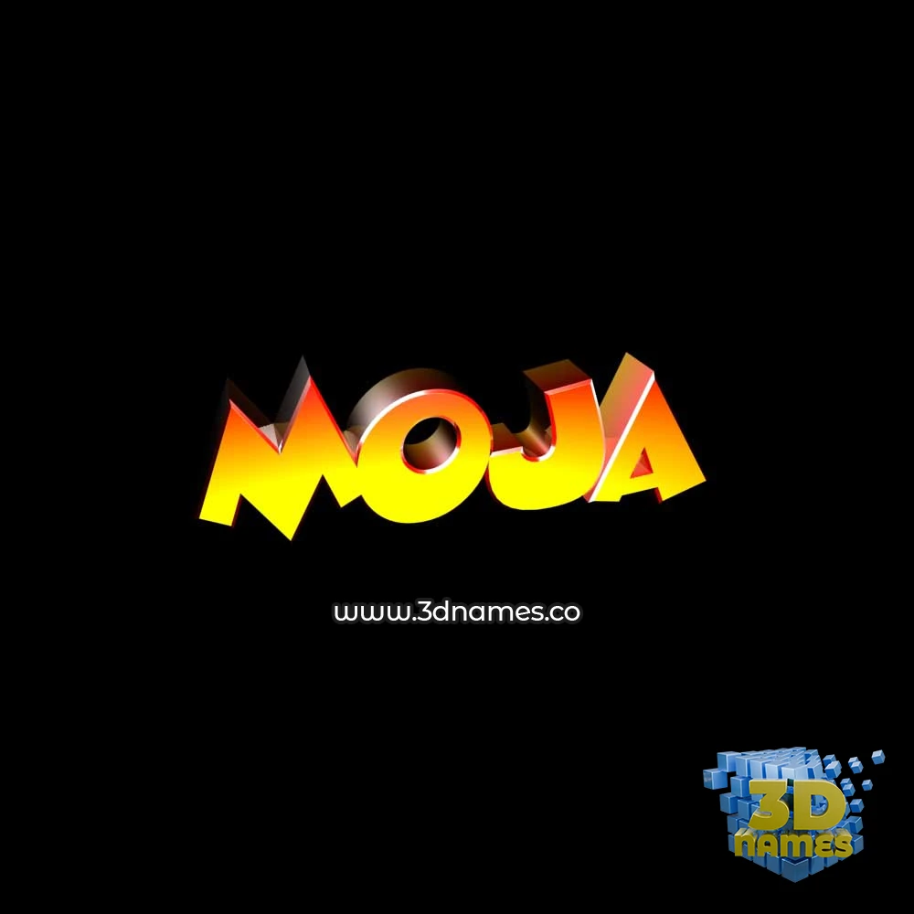 moja in Black Background style - 3D name wallpaper