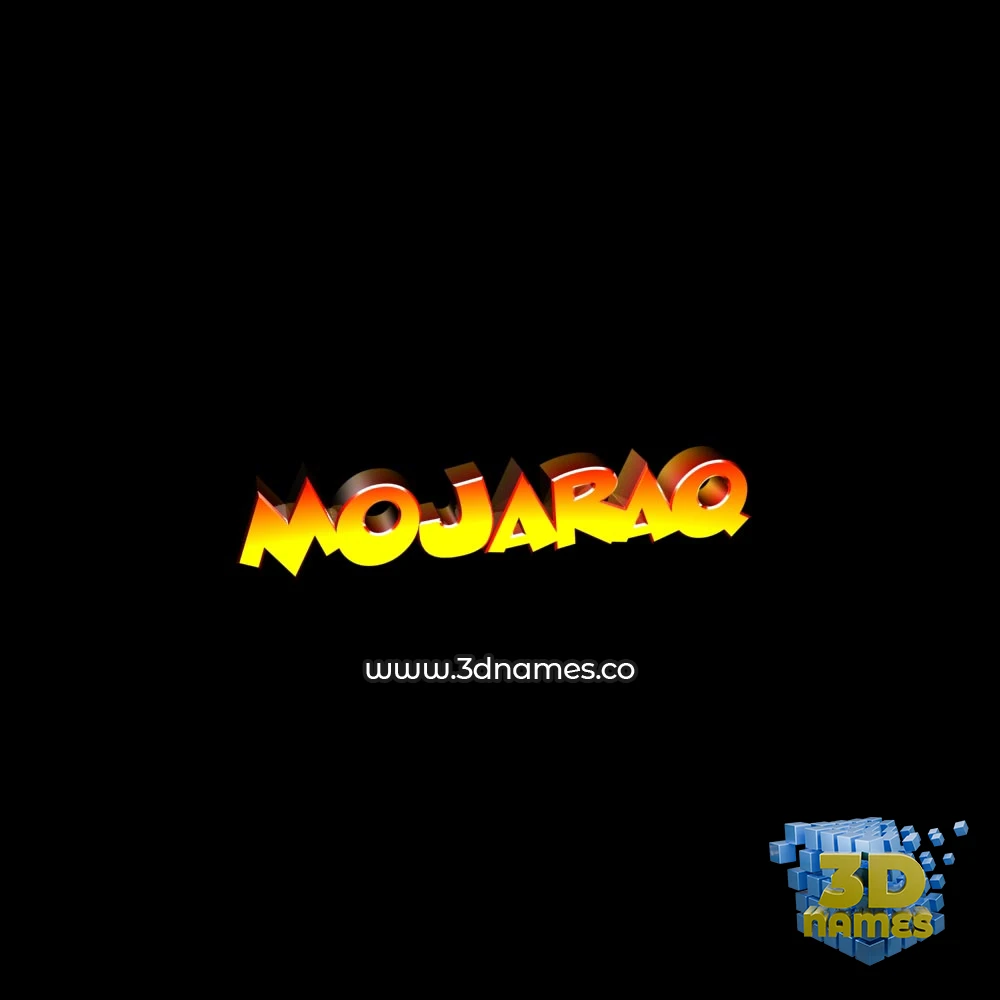 mojaraq in Black Background style - 3D name wallpaper
