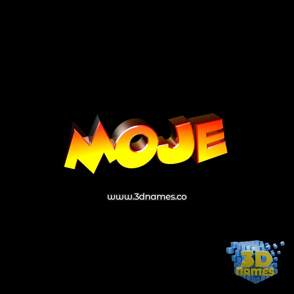 moje in Black Background style - 3D name wallpaper