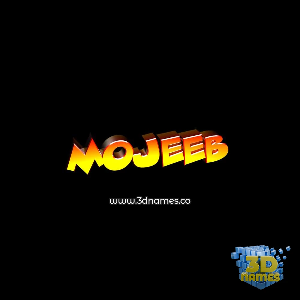 mojeeb in Black Background style - 3D name wallpaper