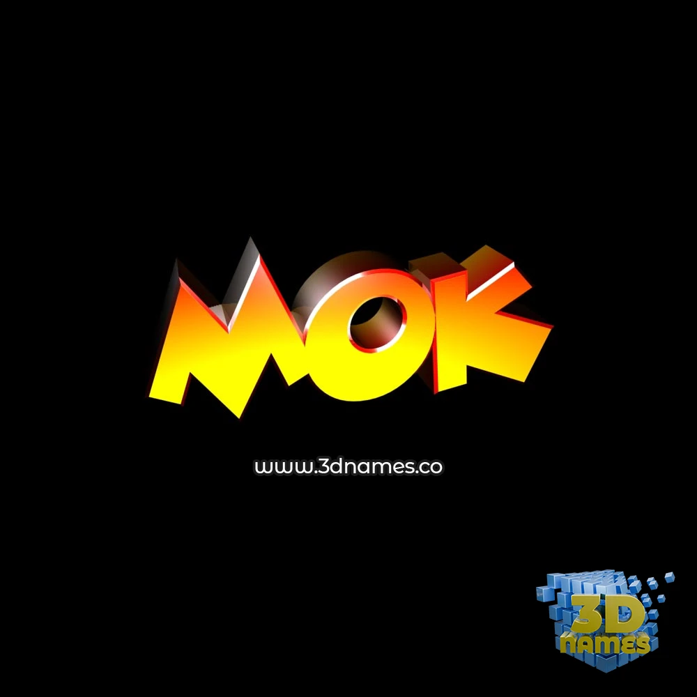 mok in Black Background style - 3D name wallpaper