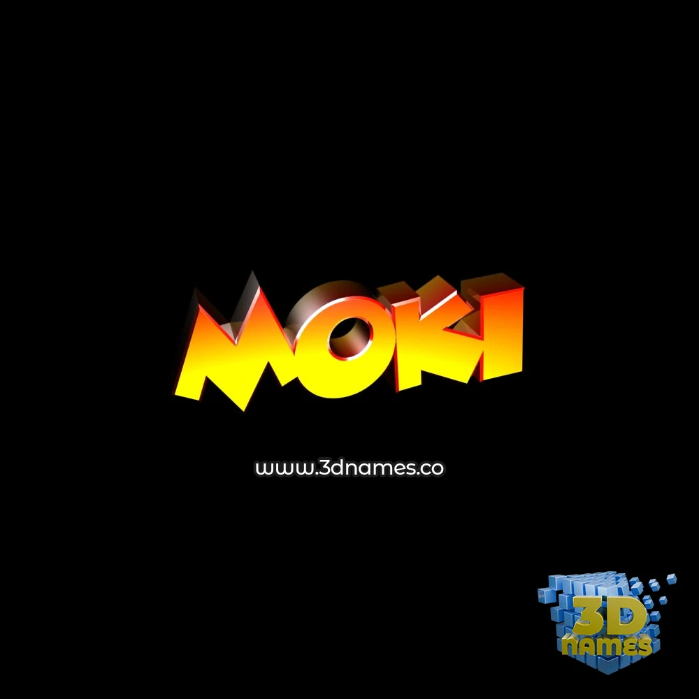 moki in Black Background style - 3D name wallpaper