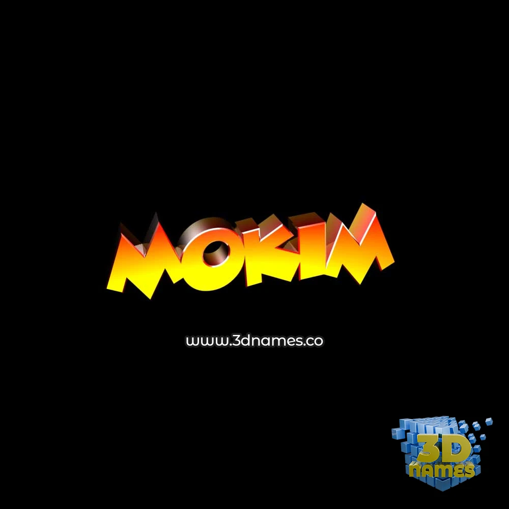 mokim in Black Background style - 3D name wallpaper