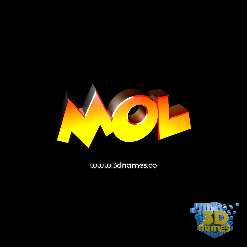 mol in Black Background style - 3D name wallpaper