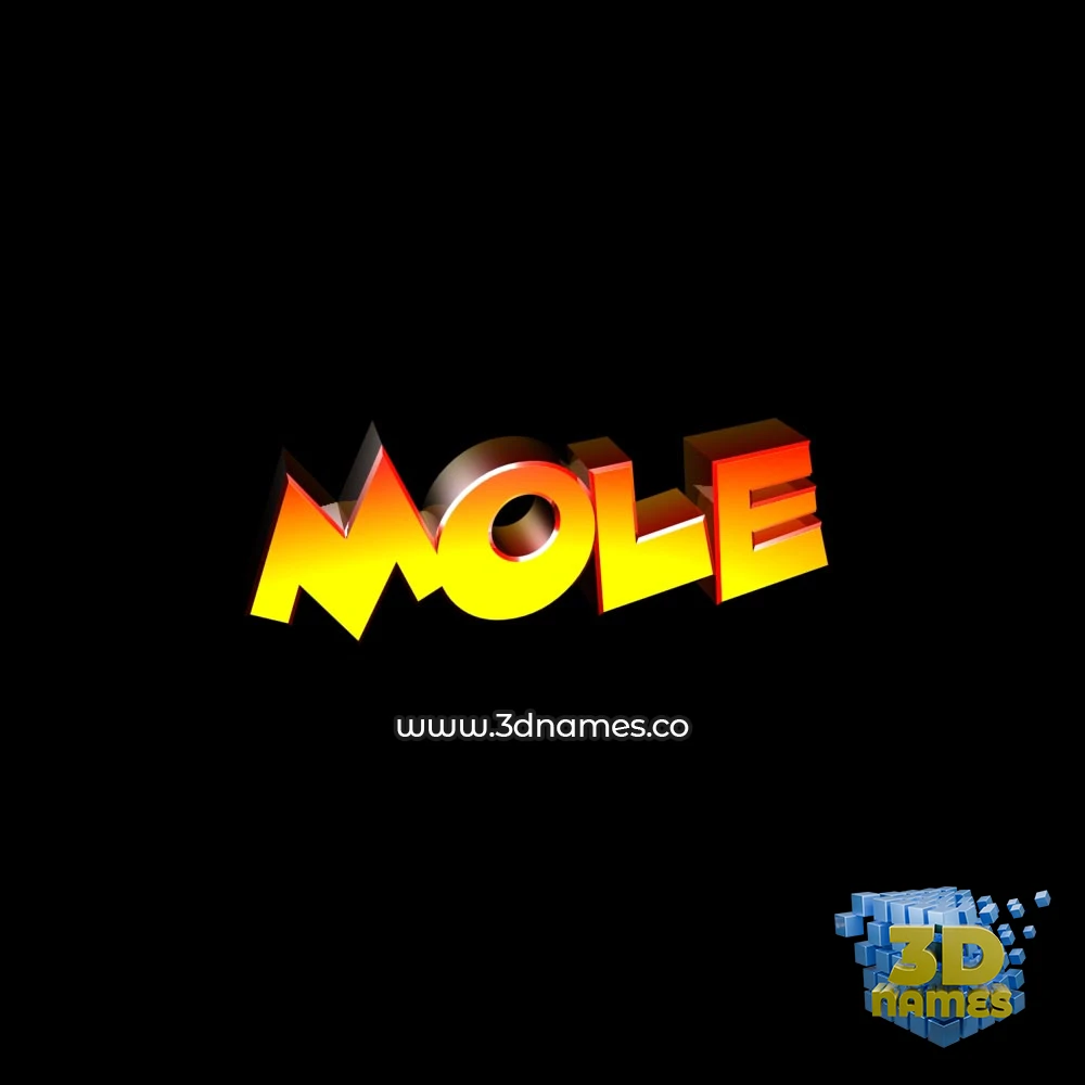 mole in Black Background style - 3D name wallpaper