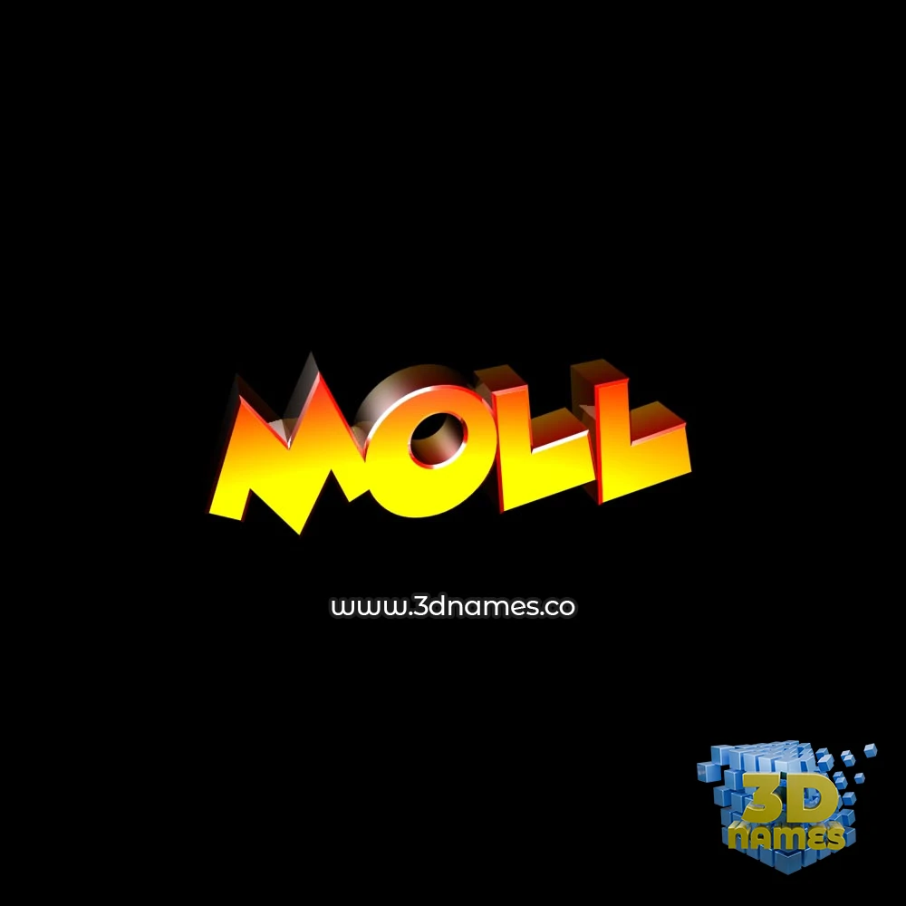 moll in Black Background style - 3D name wallpaper