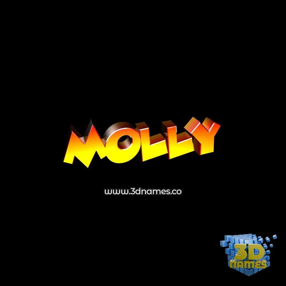 molly in Black Background style - 3D name wallpaper