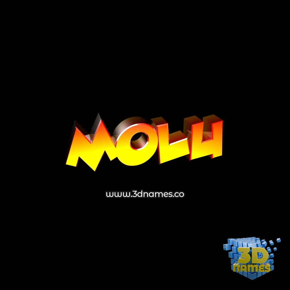 molu in Black Background style - 3D name wallpaper