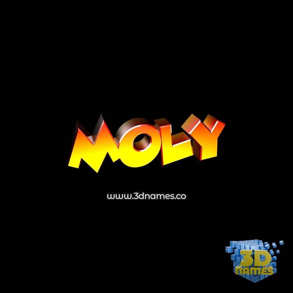 moly in Black Background style - 3D name wallpaper