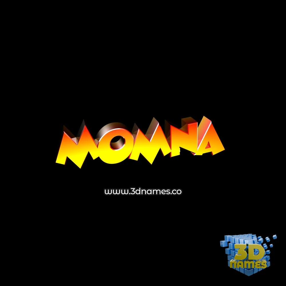 momna in Black Background style - 3D name wallpaper