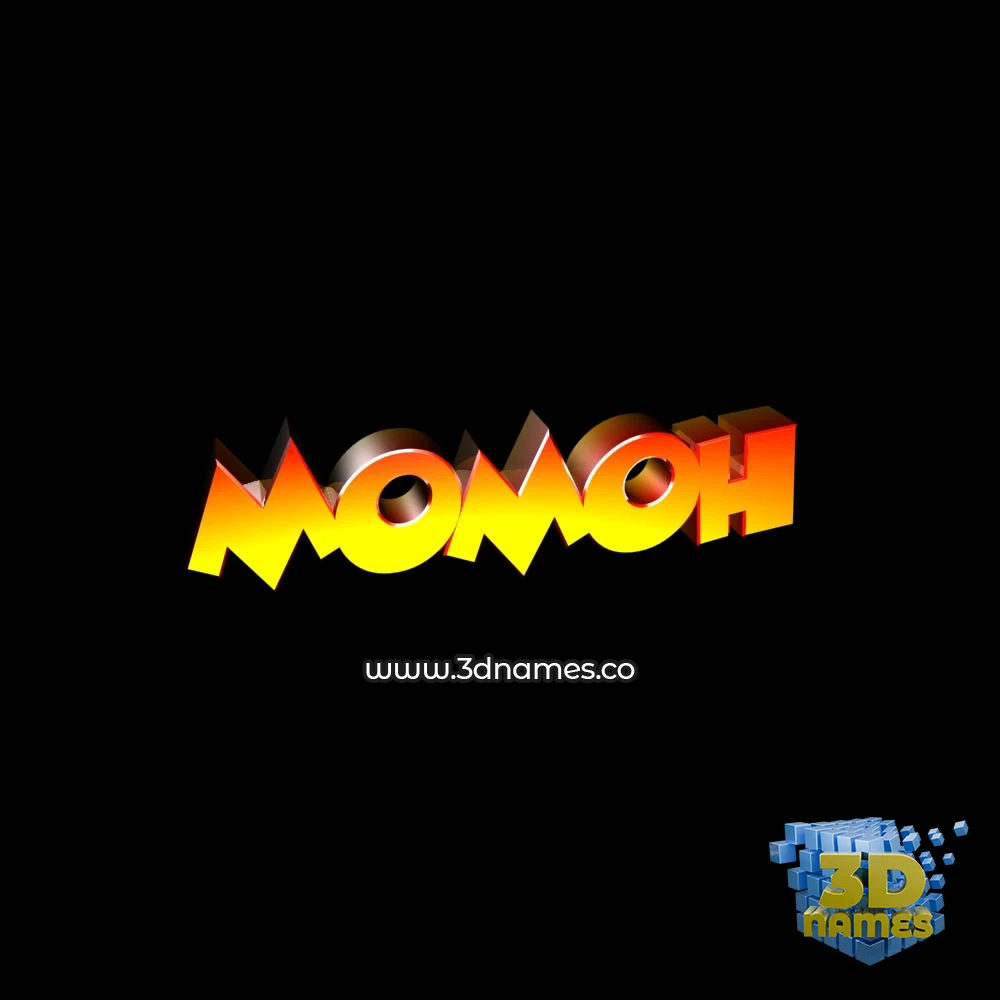 momoh in Black Background style - 3D name wallpaper