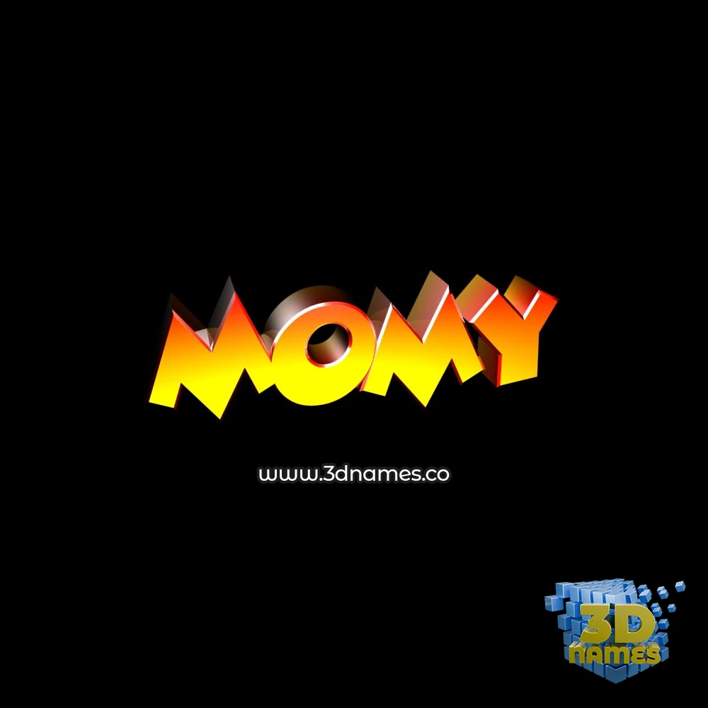 momy in Black Background style - 3D name wallpaper
