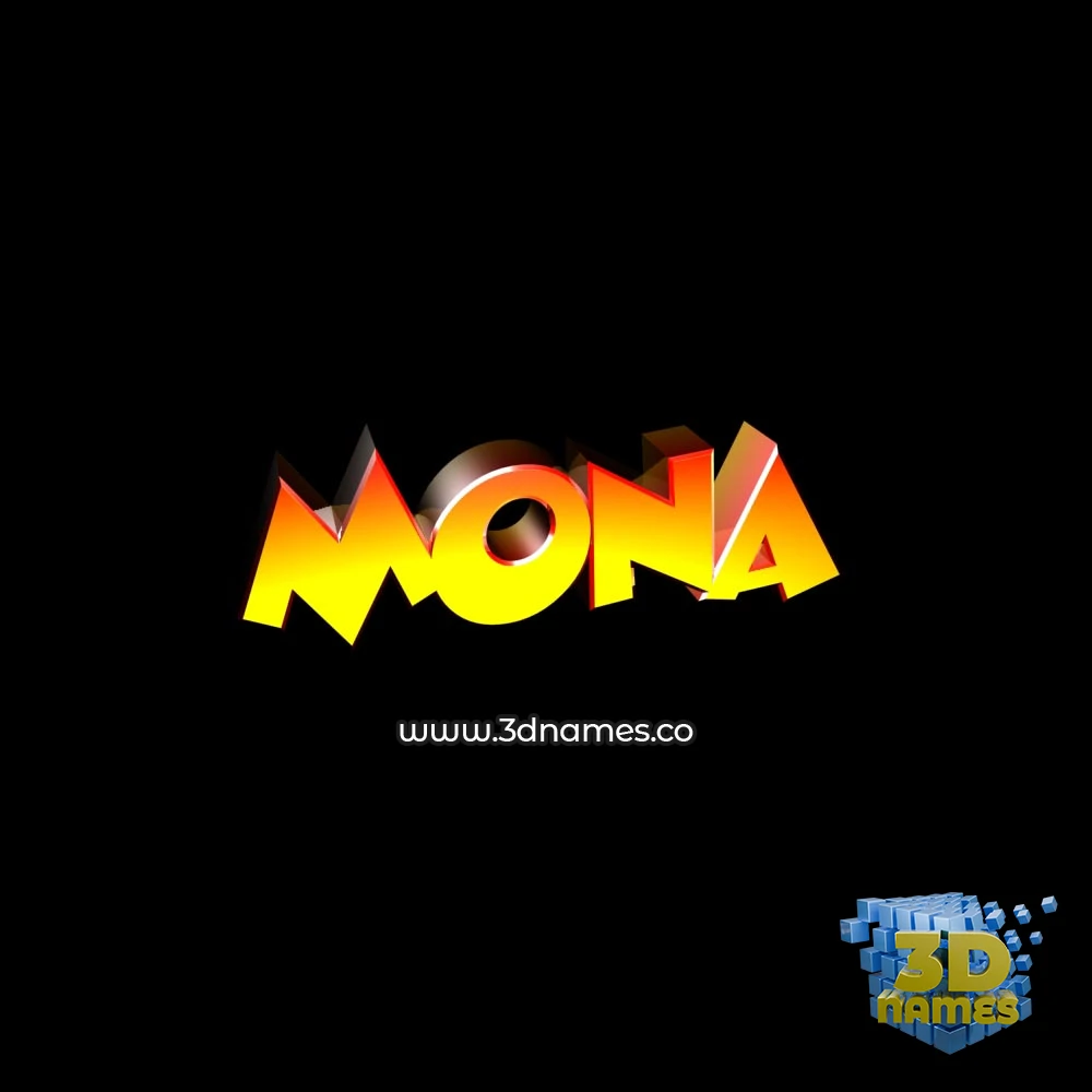 mona in Black Background style - 3D name wallpaper