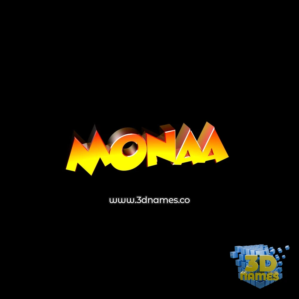 monaa in Black Background style - 3D name wallpaper