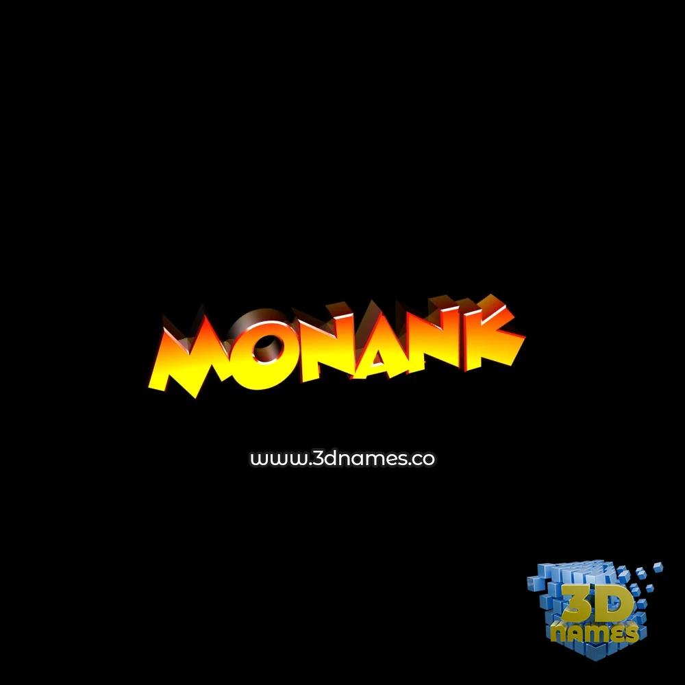 monank in Black Background style - 3D name wallpaper