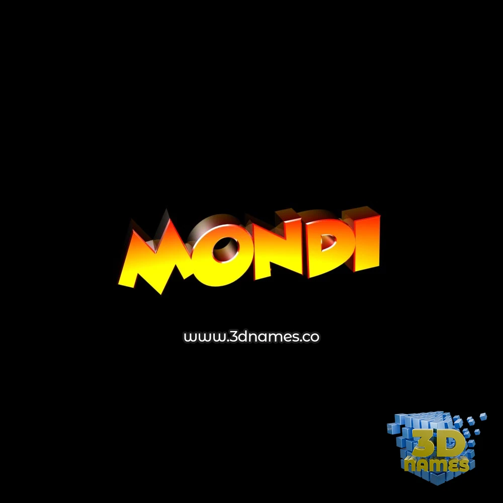 mondi in Black Background style - 3D name wallpaper