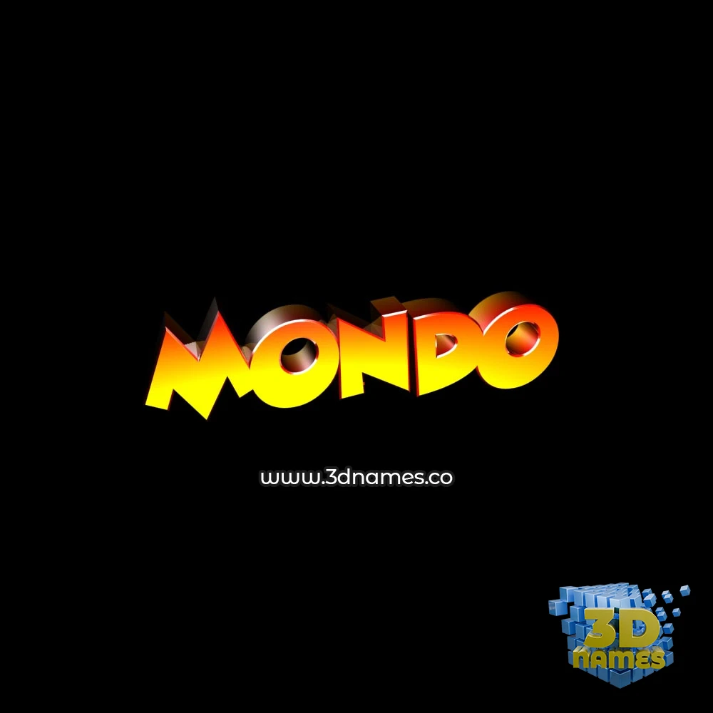 mondo in Black Background style - 3D name wallpaper