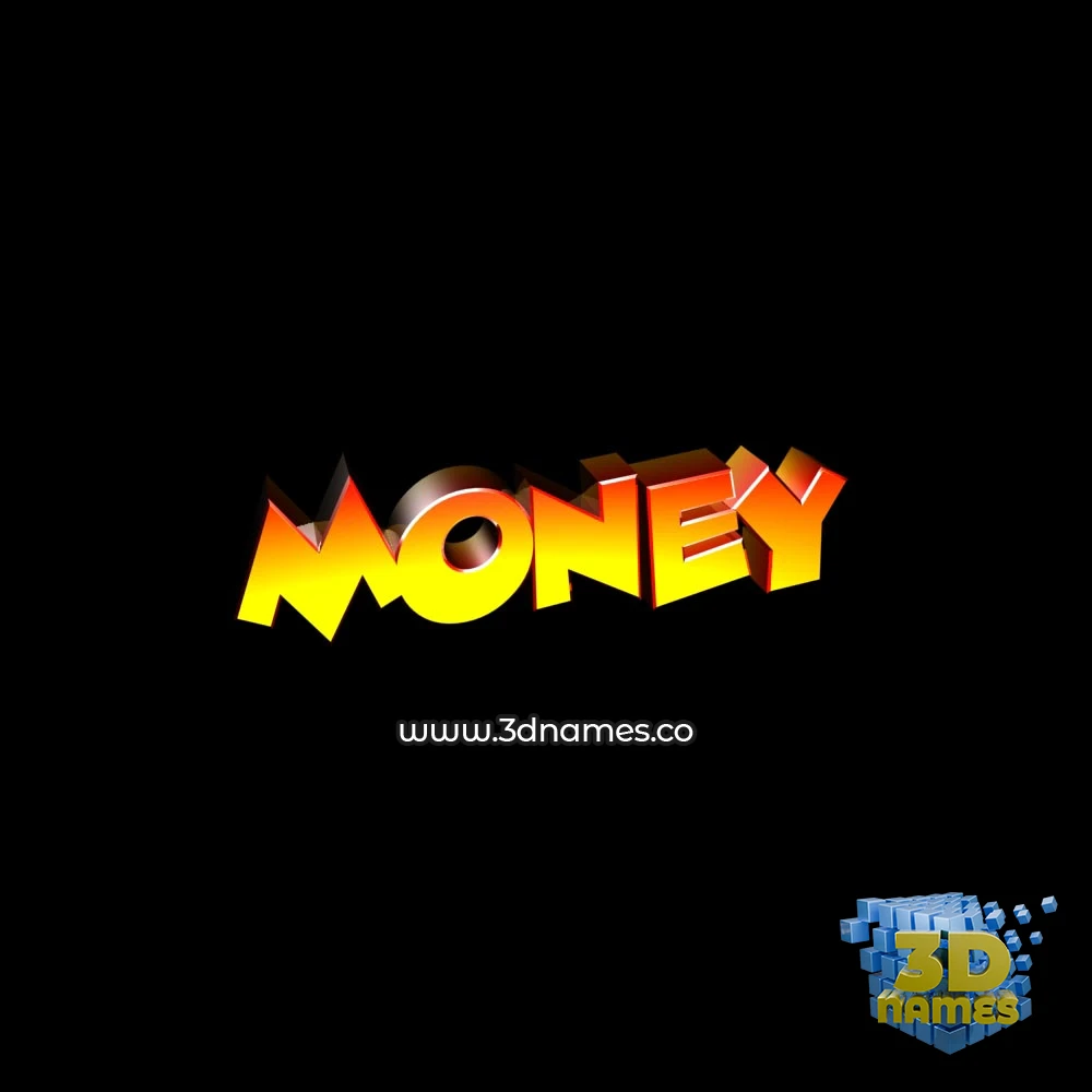money in Black Background style - 3D name wallpaper