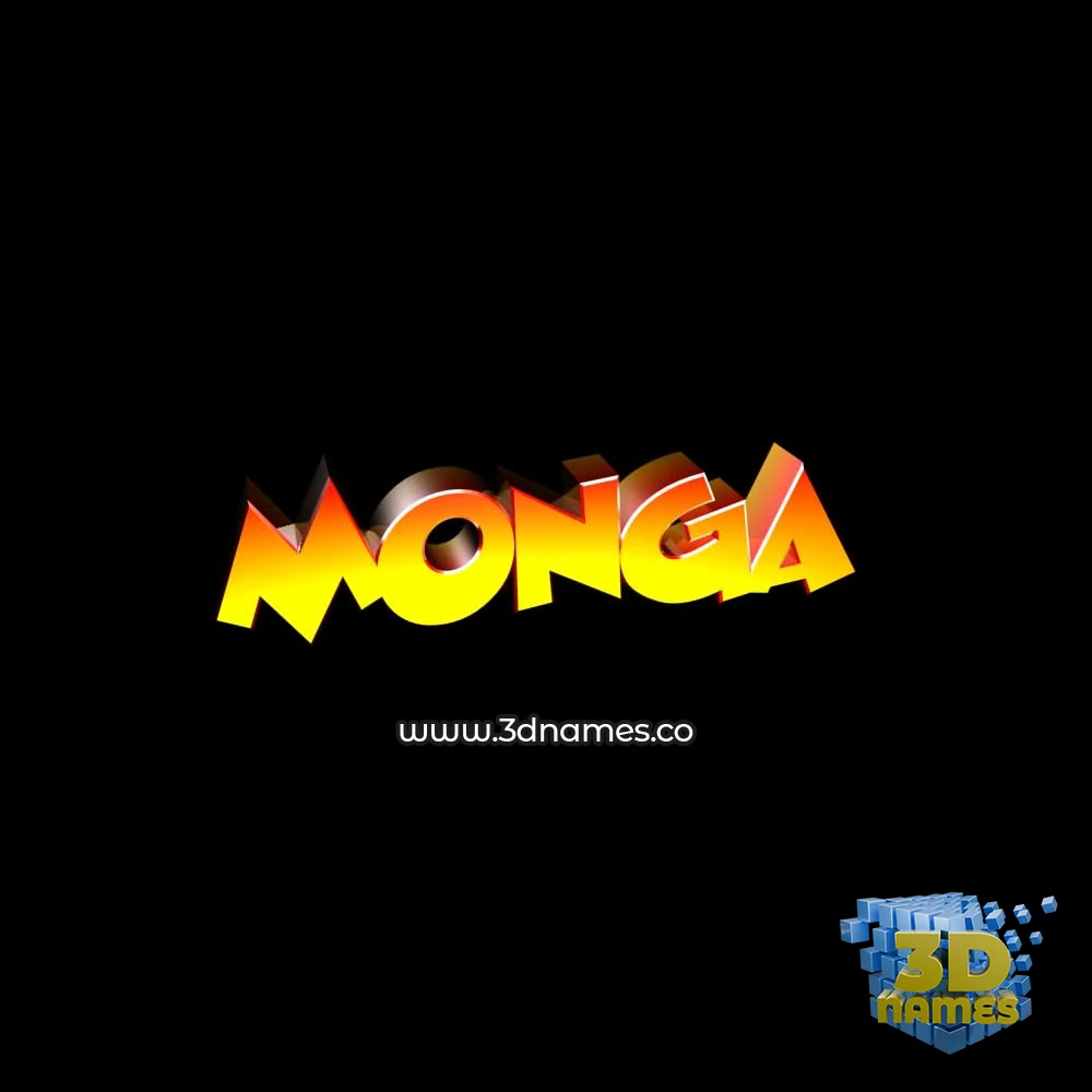 monga in Black Background style - 3D name wallpaper