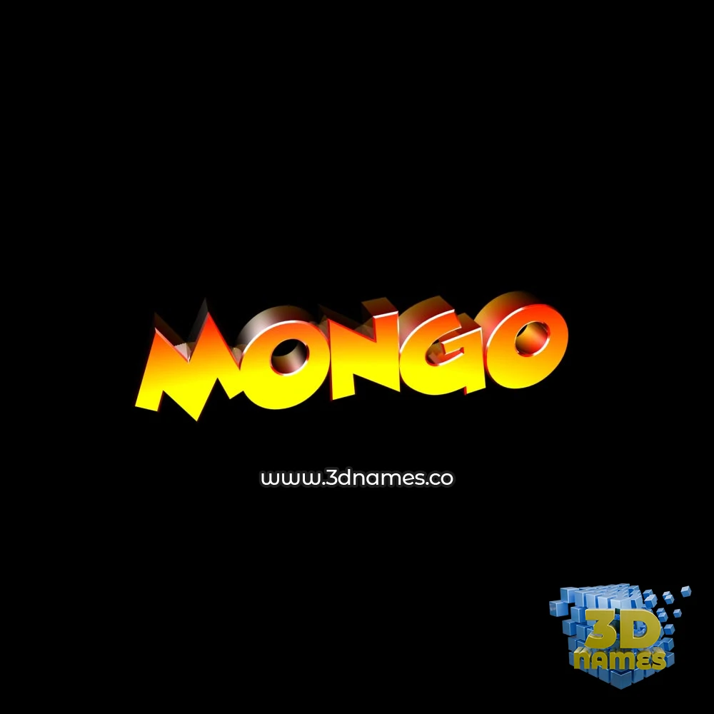 mongo in Black Background style - 3D name wallpaper