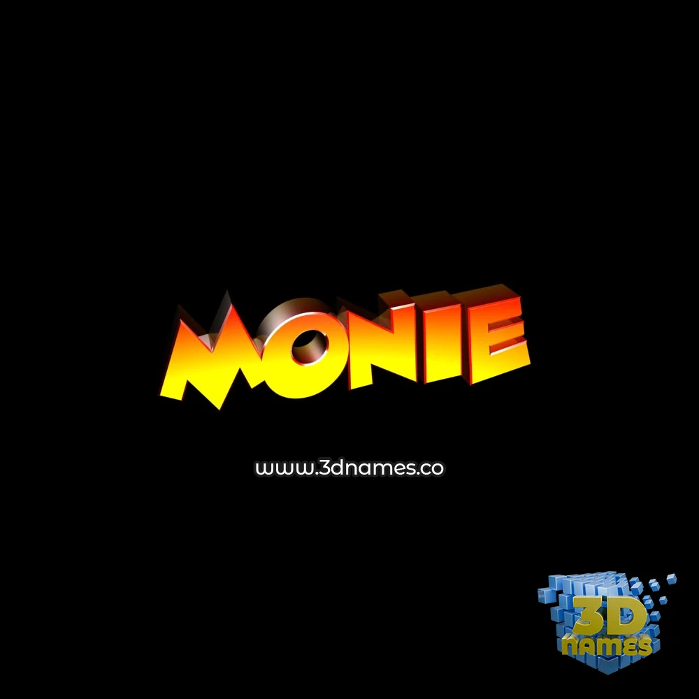monie in Black Background style - 3D name wallpaper
