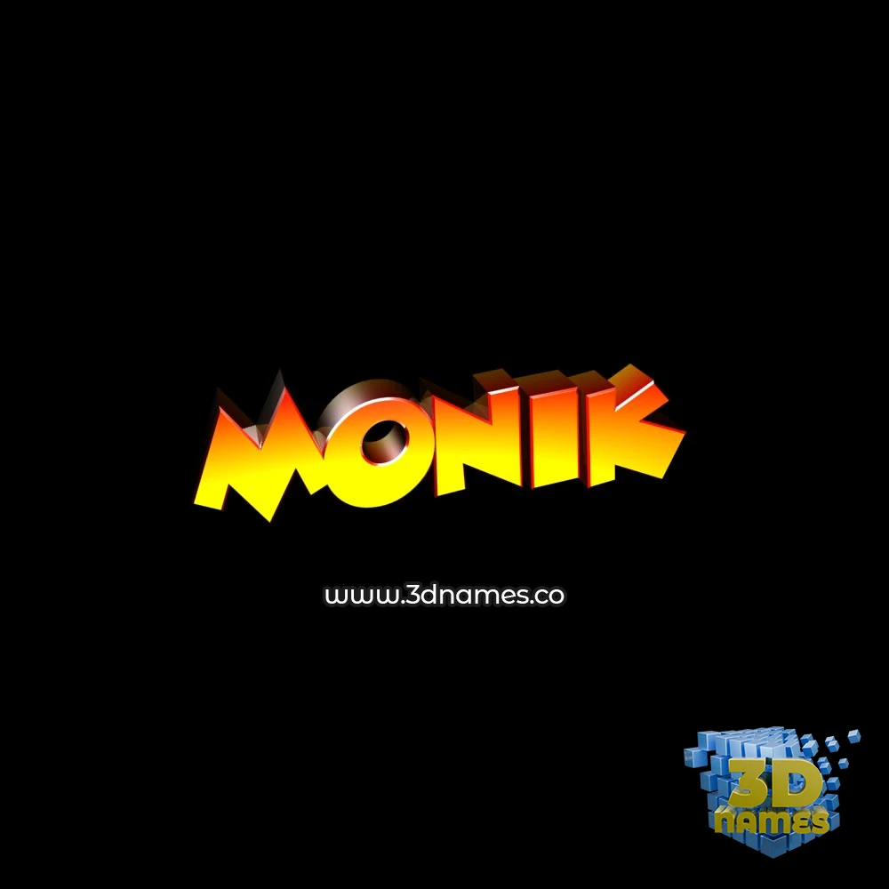 monik in Black Background style - 3D name wallpaper