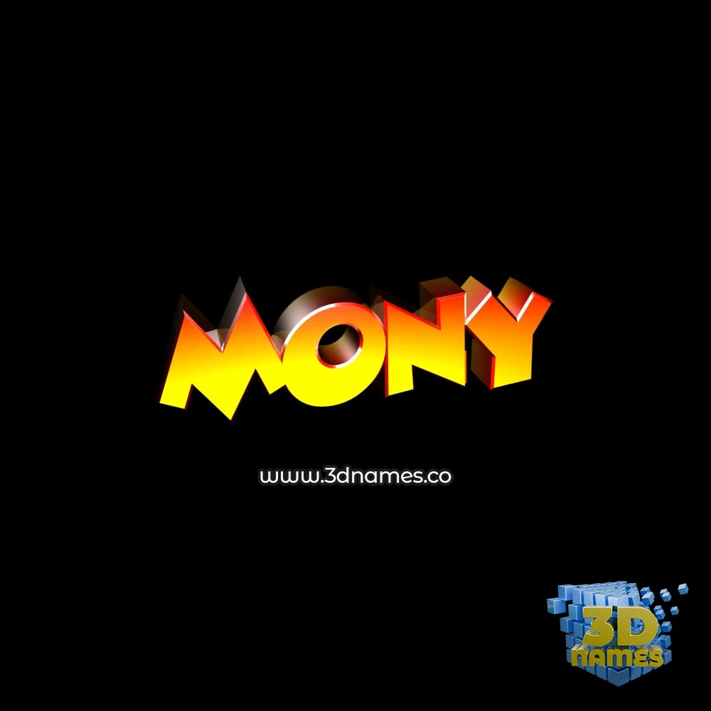 mony in Black Background style - 3D name wallpaper