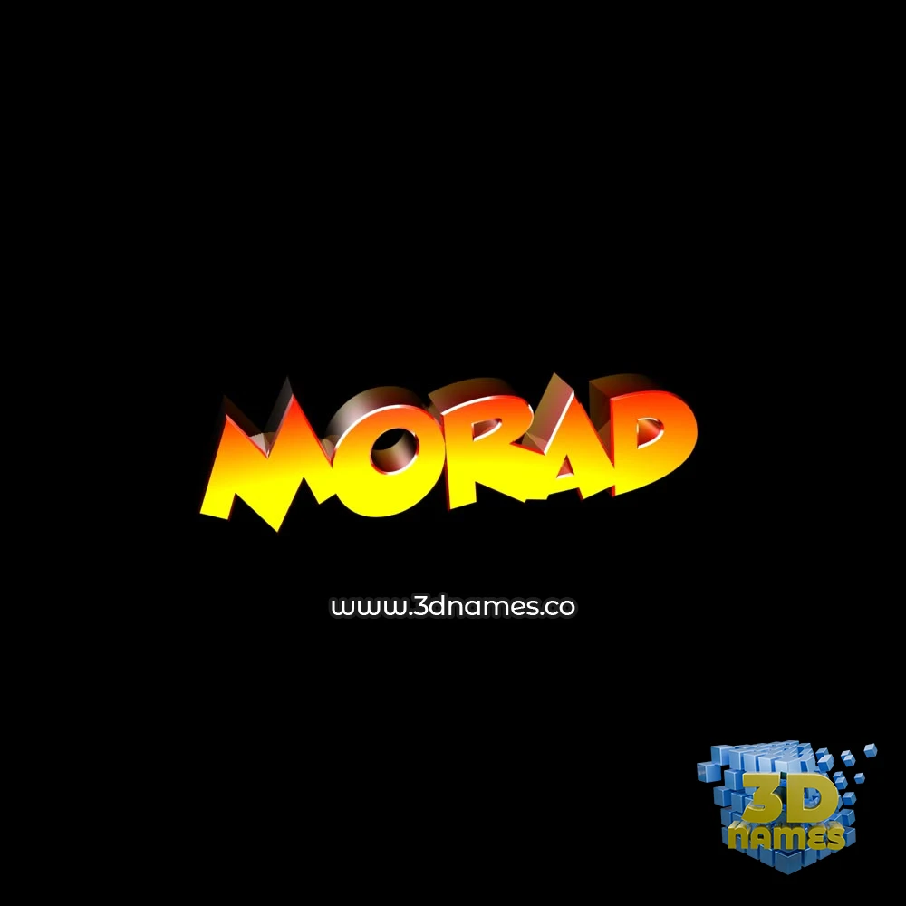 morad in Black Background style - 3D name wallpaper