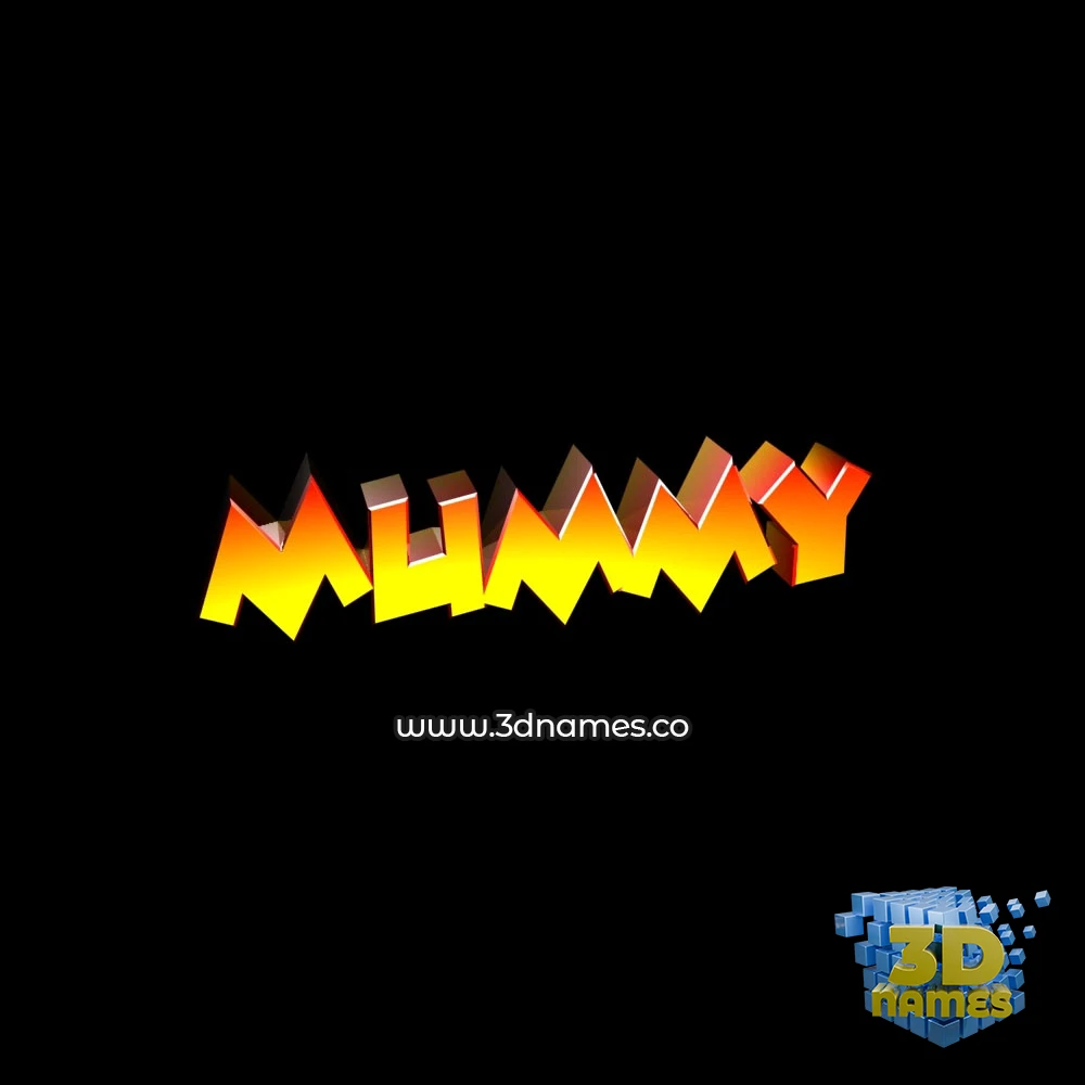 mummy in Black Background style - 3D name wallpaper