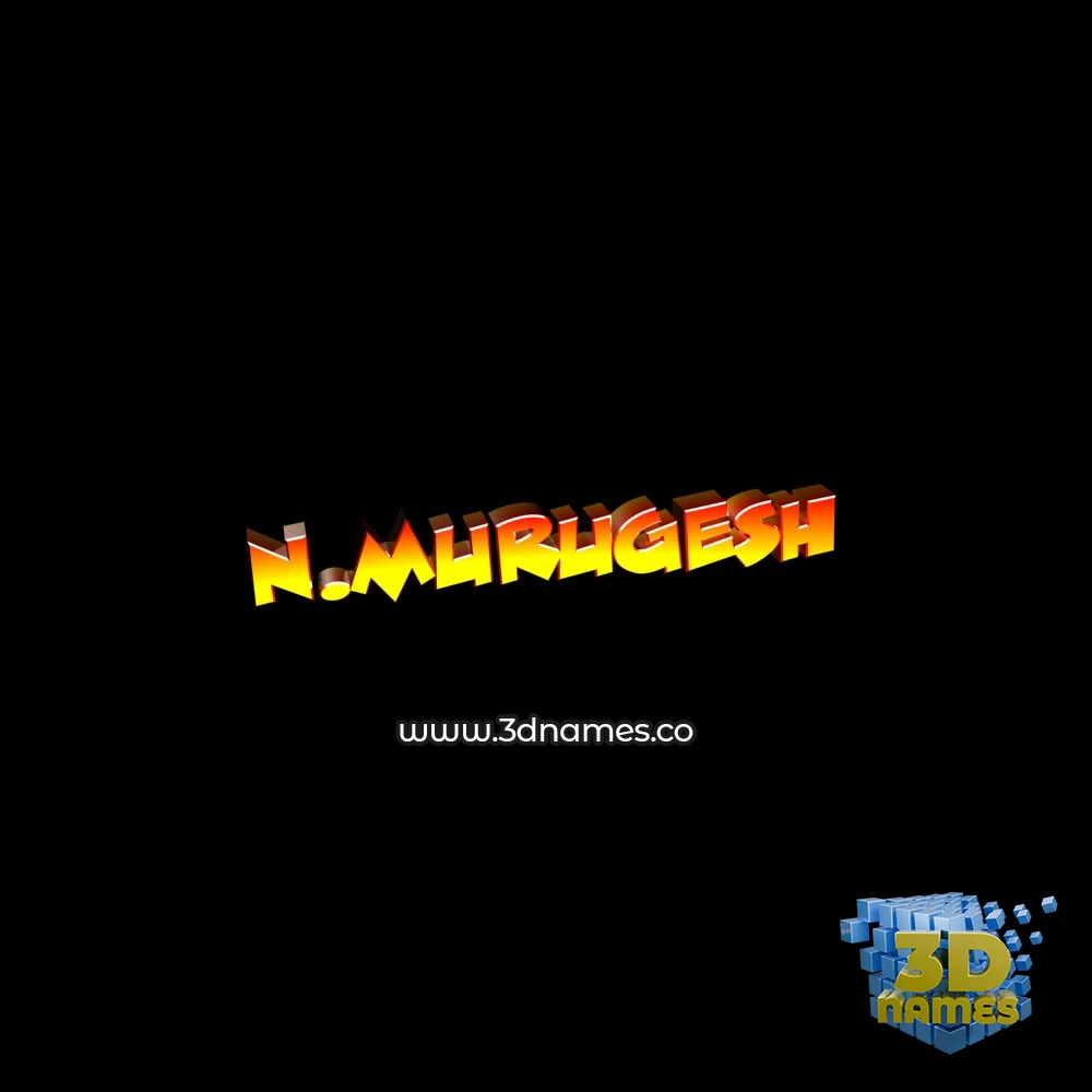 n.murugesh in Black Background style - 3D name wallpaper