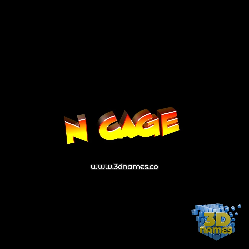 n cage in Black Background style - 3D name wallpaper