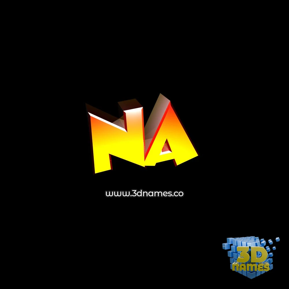 na in Black Background style - 3D name wallpaper