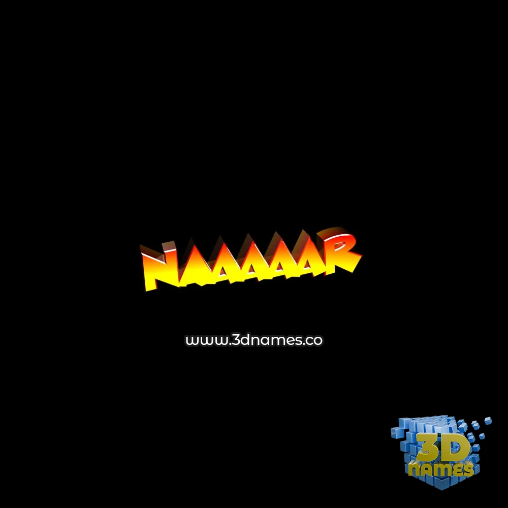 naaaaar in Black Background style - 3D name wallpaper