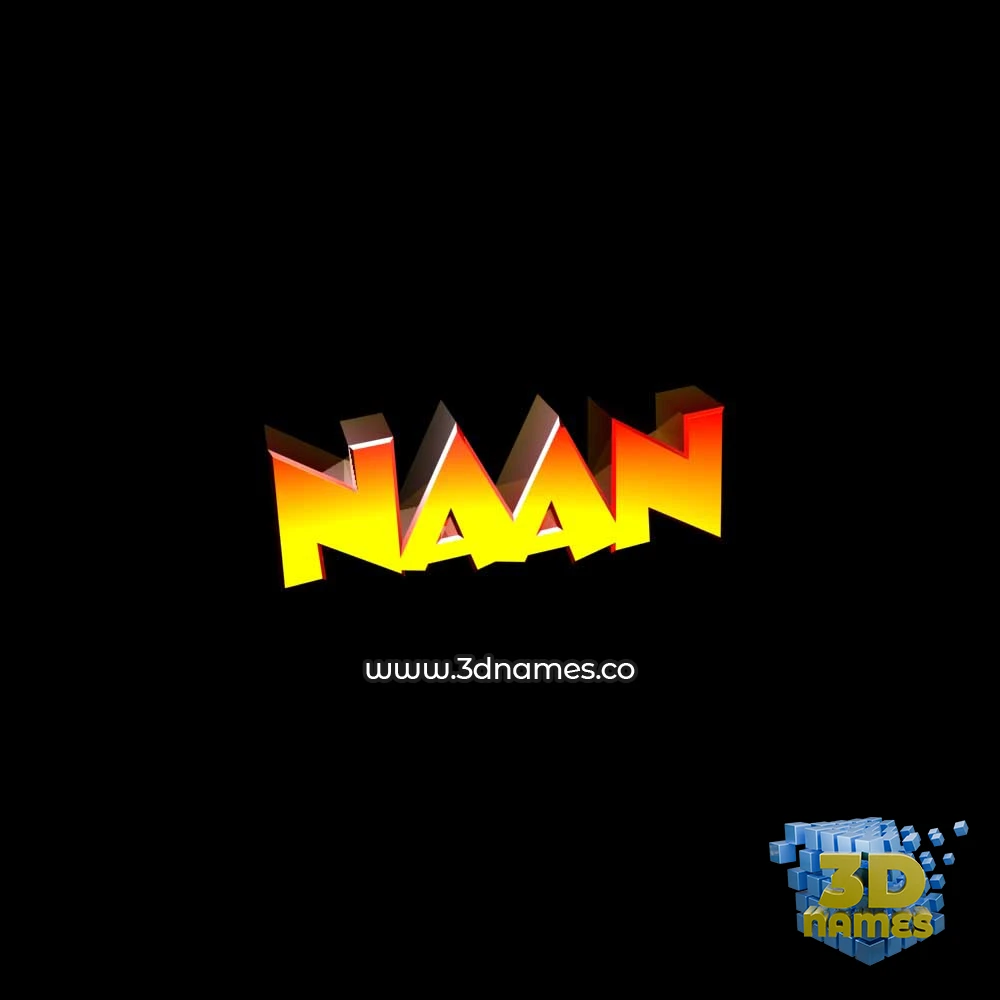 naan in Black Background style - 3D name wallpaper
