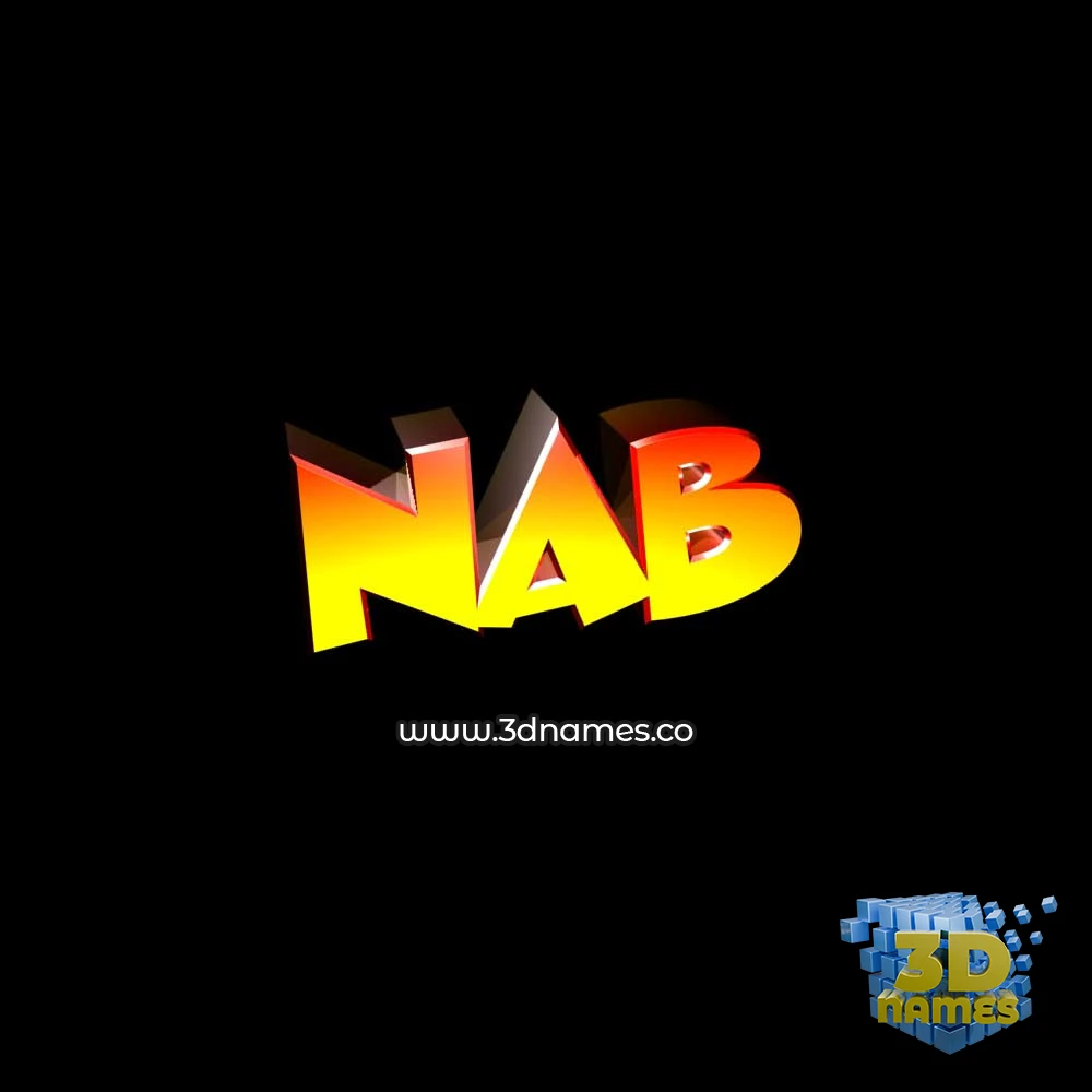 nab in Black Background style - 3D name wallpaper