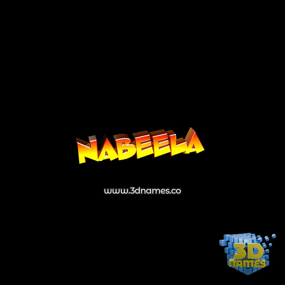 nabeela in Black Background style - 3D name wallpaper