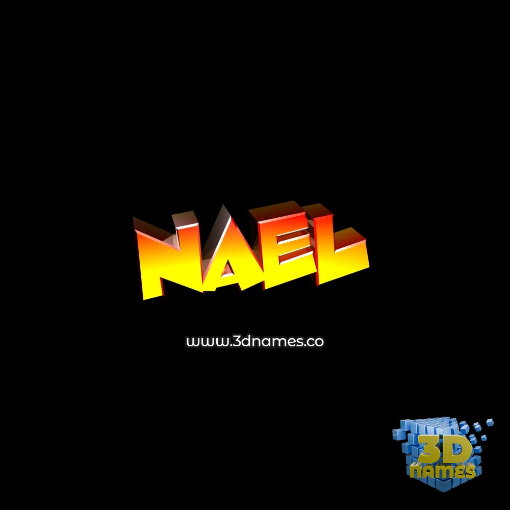 nael in Black Background style - 3D name wallpaper