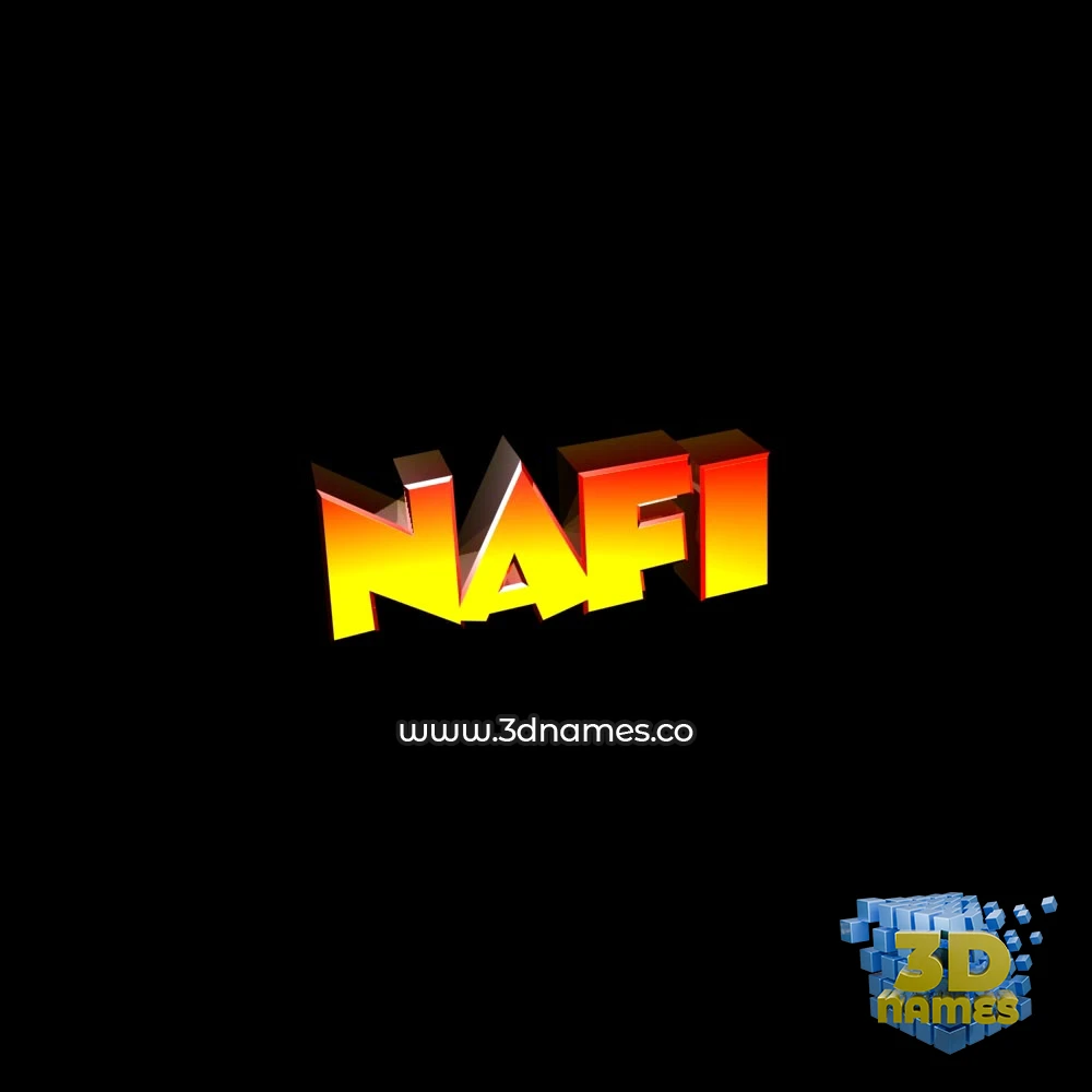 nafi in Black Background style - 3D name wallpaper