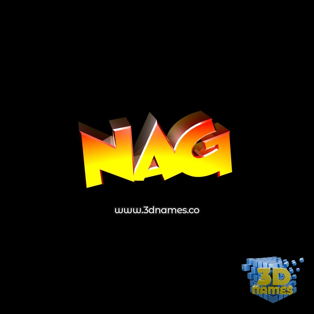 nag in Black Background style - 3D name wallpaper