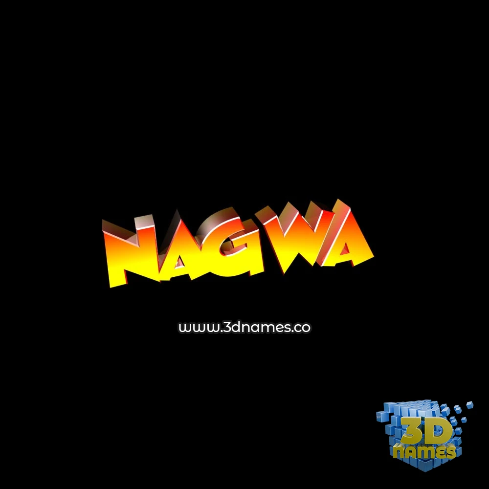nagwa in Black Background style - 3D name wallpaper