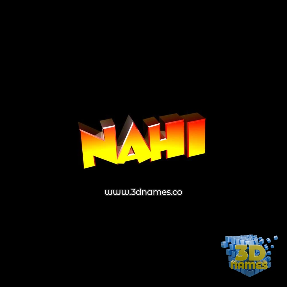 nahi in Black Background style - 3D name wallpaper